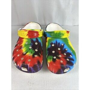 Crocs Unisex Classic Solar Tie Dye Rainbow Clogs Men's Size 4/Women's Size 6